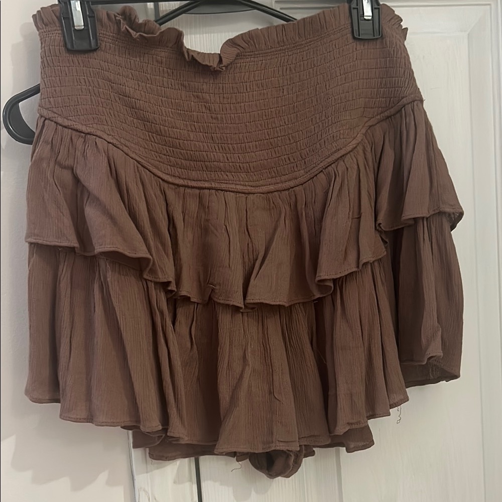 Brown Ruffled Women's Skirt